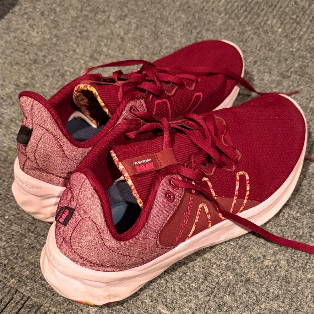New Balance Fresh Foam Roav Red and Pink Athletic Shoes